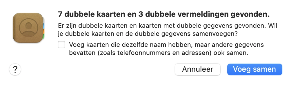 Contacten dubbele kaarten