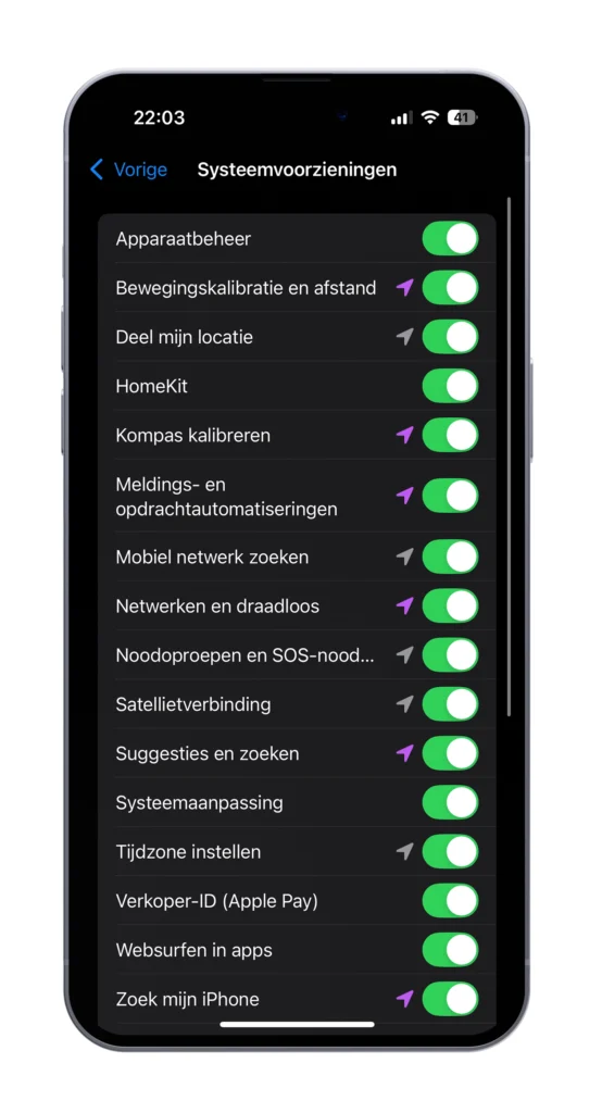 Privacy iPhone systeemvoorzieningen