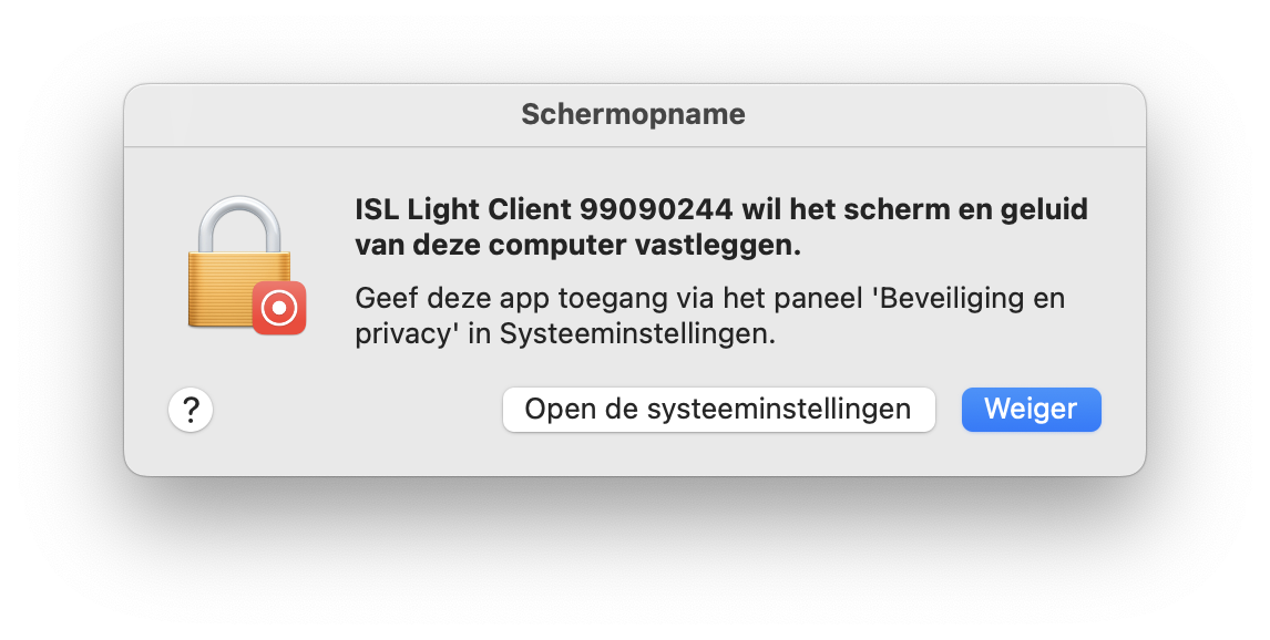 Stap 7: Schermopname toestaan