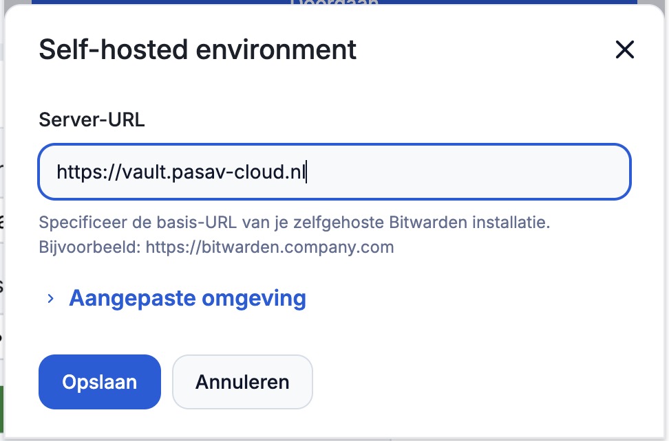 Stap 10: Server-URL invullen